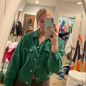 topshop green denim jacket